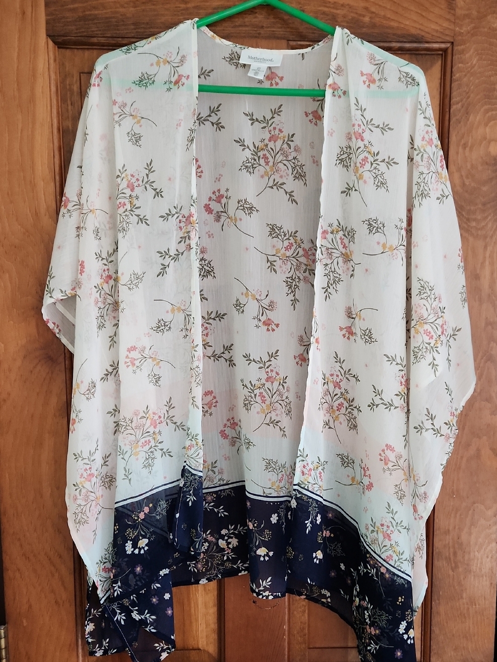 Floral Motherhood Maternity Kimono in Cream & Navy